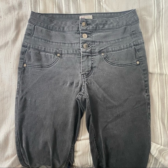 Mudd High Waist Skinny Jeans, Grey - Picture 3 of 5